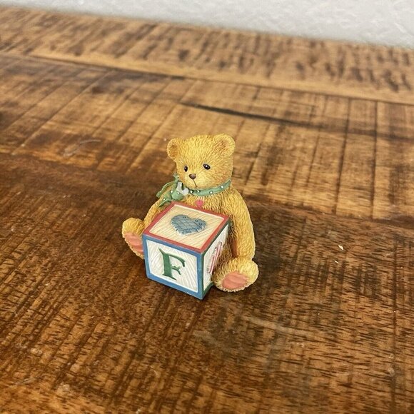 Cherished Teddies Alphabet Block Letter “F” 158488F - 1995 Enesco No Box - Picture 2 of 6